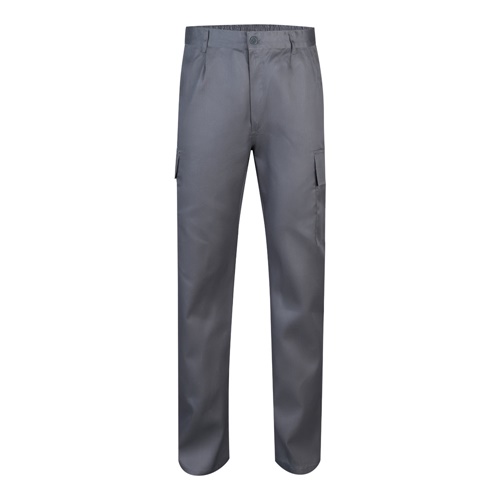 gray VL AINE. Pantalón multibolsillos de sarga (190g/m²), en algodón (20%) y poliéster (80%)