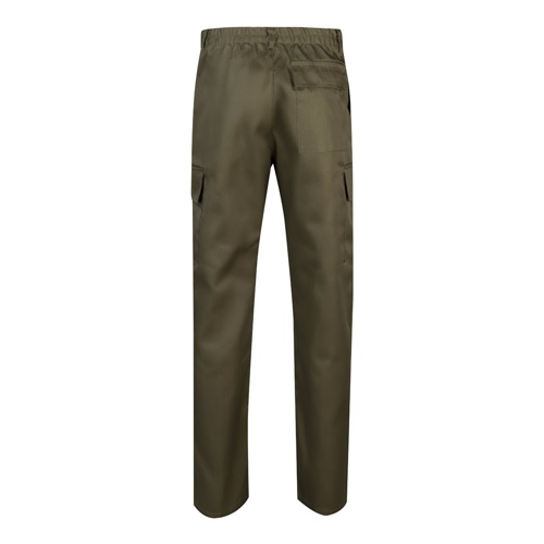 verde militar VL AINE. Pantalón multibolsillos de sarga (190g/m²), en algodón (20%) y poliéster (80%)