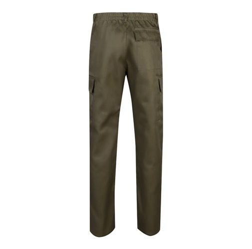 verde militar VL AINE. Pantalón multibolsillos de sarga (190g/m²), en algodón (20%) y poliéster (80%)