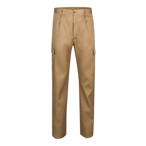 natural VL AINE. Pantalón multibolsillos de sarga (190g/m²), en algodón (20%) y poliéster (80%)