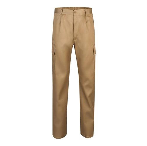 natural VL AINE. Pantalón multibolsillos de sarga (190g/m²), en algodón (20%) y poliéster (80%)
