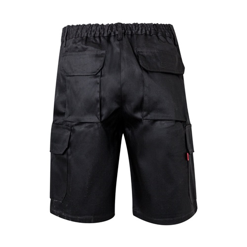 black VL CHIONE. Bermudas en sarga multibolsillos (200g/m²), en algodón (35%) y poliéster (65%)