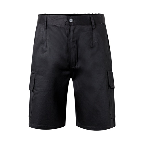 black VL CHIONE. Bermudas en sarga multibolsillos (200g/m²), en algodón (35%) y poliéster (65%)