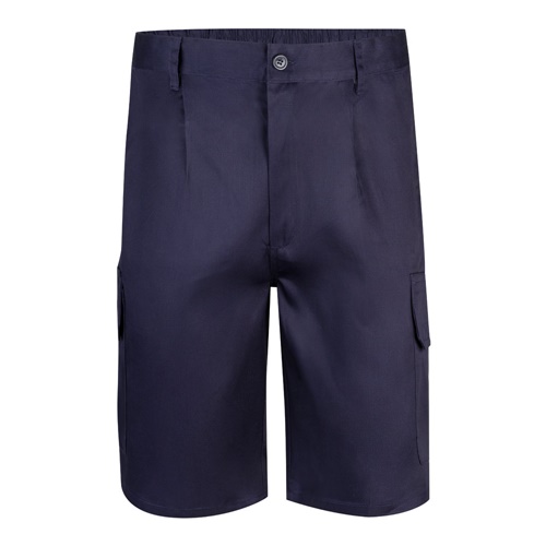blue VL CHIONE. Bermudas en sarga multibolsillos (200g/m²), en algodón (35%) y poliéster (65%)