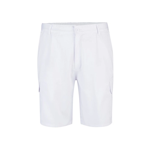white VL CHIONE. Bermudas en sarga multibolsillos (200g/m²), en algodón (35%) y poliéster (65%)
