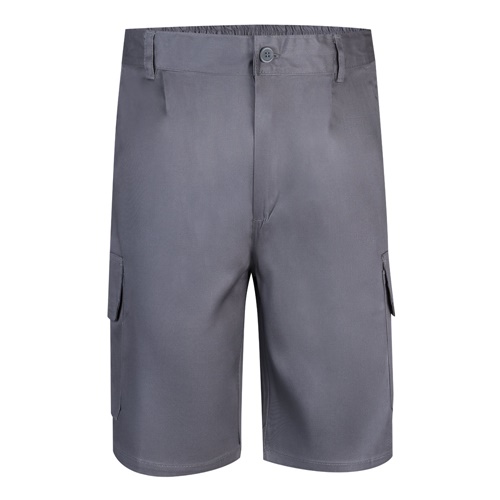 gray VL CHIONE. Bermudas en sarga multibolsillos (200g/m²), en algodón (35%) y poliéster (65%)