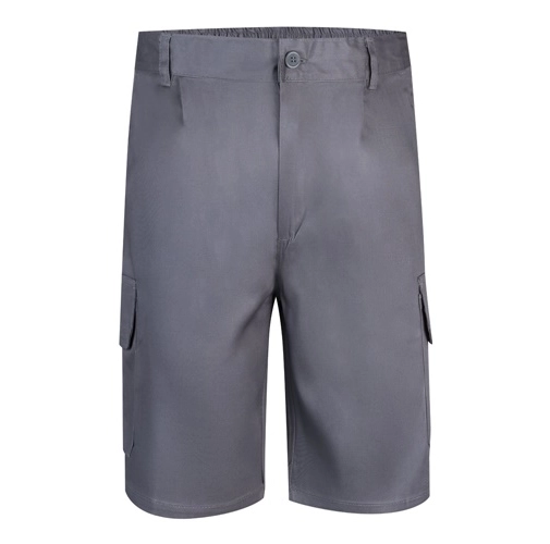 gray VL CHIONE. Bermudas en sarga multibolsillos (200g/m²), en algodón (35%) y poliéster (65%)
