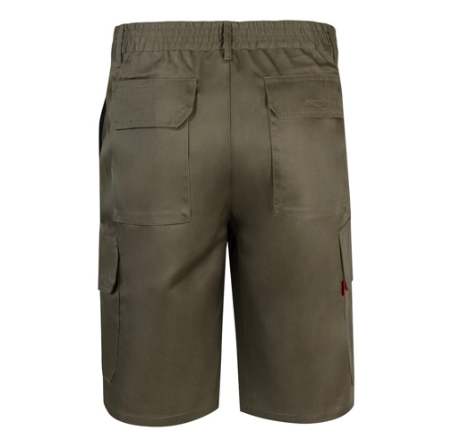 verde militar VL CHIONE. Bermudas en sarga multibolsillos (200g/m²), en algodón (35%) y poliéster (65%)