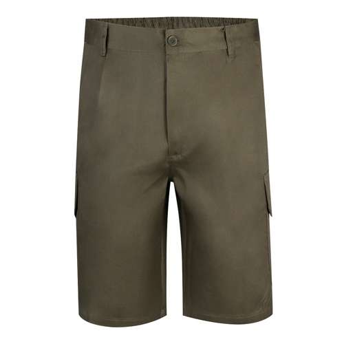 verde militar VL CHIONE. Bermudas en sarga multibolsillos (200g/m²), en algodón (35%) y poliéster (65%)