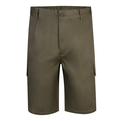 verde militar VL CHIONE. Bermudas en sarga multibolsillos (200g/m²), en algodón (35%) y poliéster (65%)