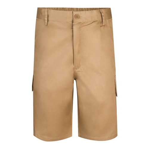 natural VL CHIONE. Bermudas en sarga multibolsillos (200g/m²), en algodón (35%) y poliéster (65%)