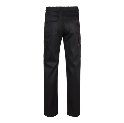 black VL MABON. Pantalón multibolsillos de sarga (200g/m²), en algodón (35%) y poliéster (65%)