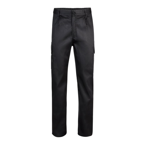 black VL MABON. Pantalón multibolsillos de sarga (200g/m²), en algodón (35%) y poliéster (65%)