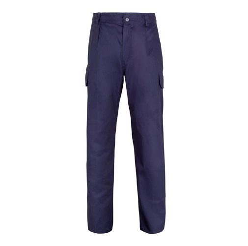 blue VL MABON. Pantalón multibolsillos de sarga (200g/m²), en algodón (35%) y poliéster (65%)