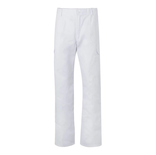 white VL MABON. Pantalón multibolsillos de sarga (200g/m²), en algodón (35%) y poliéster (65%)