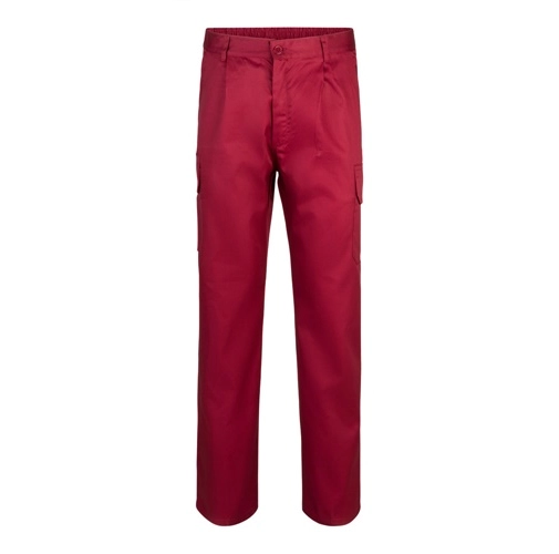 burdeos VL MABON. Pantalón multibolsillos de sarga (200g/m²), en algodón (35%) y poliéster (65%)