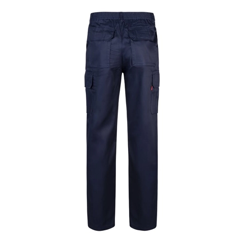 azul marino VL MABON. Pantalón multibolsillos de sarga (200g/m²), en algodón (35%) y poliéster (65%)