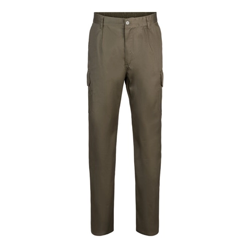 verde militar VL MABON. Pantalón multibolsillos de sarga (200g/m²), en algodón (35%) y poliéster (65%)