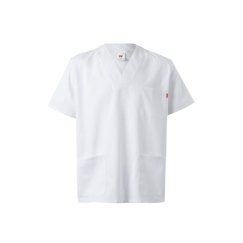white VL TLALOC. Twill tunic (190g/m²) with short sleeves, in polyester (65%) and cotton (35%)