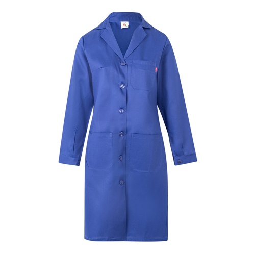 azul royal VL RAMA. Bata de manga larga en sarga (175g/m²), en sarga de algodón (35%) y poliéster (65%)