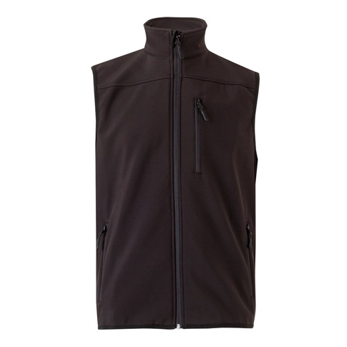 black VL VARUNA. Chaleco soft shell (280g/m²), con forro polar, en poliéster (94%) y elastano (6%)