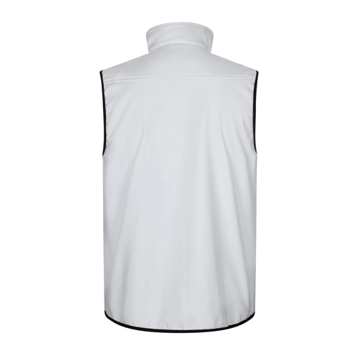 white VL VARUNA. Chaleco soft shell (280g/m²), con forro polar, en poliéster (94%) y elastano (6%)