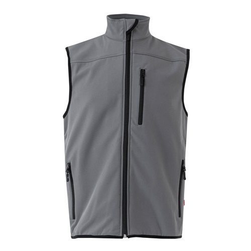 gray VL VARUNA. Chaleco soft shell (280g/m²), con forro polar, en poliéster (94%) y elastano (6%)