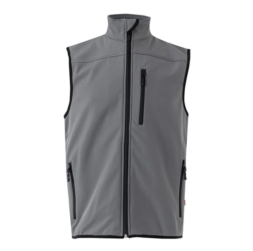 gray VL VARUNA. Chaleco soft shell (280g/m²), con forro polar, en poliéster (94%) y elastano (6%)