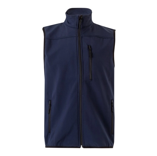 azul marino VL VARUNA. Chaleco soft shell (280g/m²), con forro polar, en poliéster (94%) y elastano (6%)