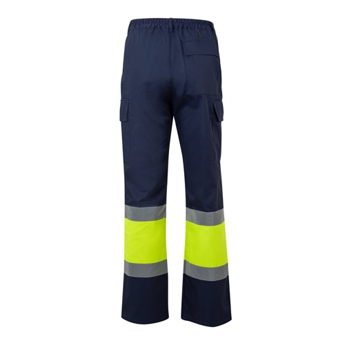 azul marino VL ARTEMIS. Two-colour twill trousers (190g/m²), made of cotton (20%) and polyester (80%)