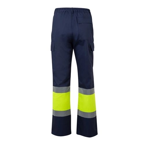 azul marino VL ARTEMIS. Two-colour twill trousers (190g/m²), made of cotton (20%) and polyester (80%)