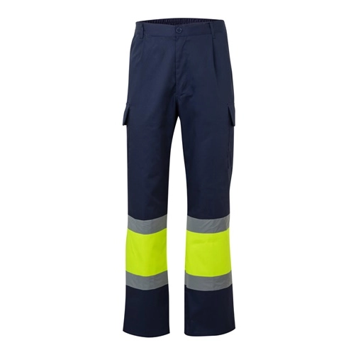 azul marino VL ARTEMIS. Two-colour twill trousers (190g/m²), made of cotton (20%) and polyester (80%)
