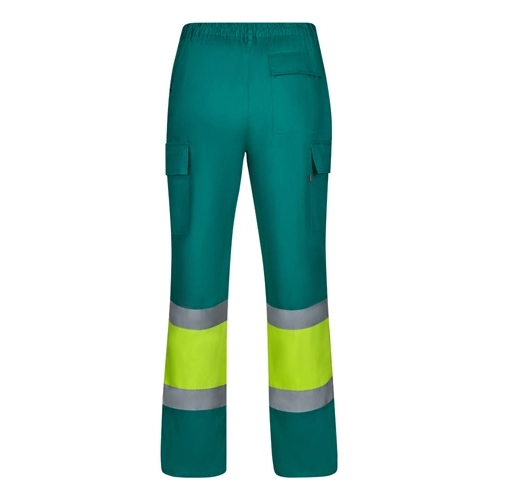 green VL ARTEMIS. Two-colour twill trousers (190g/m²), made of cotton (20%) and polyester (80%)