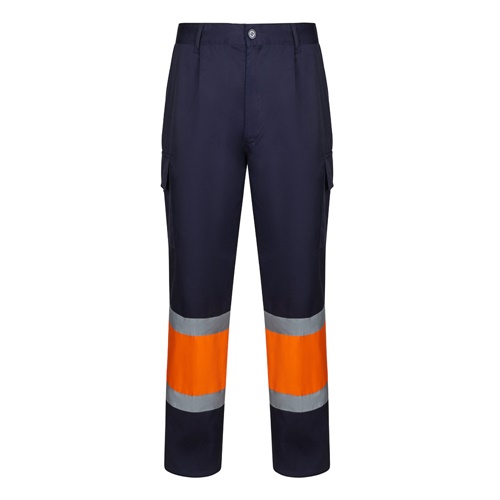 azul marino VL ARTEMIS. Two-colour twill trousers (190g/m²), made of cotton (20%) and polyester (80%)