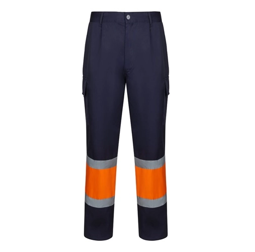 azul marino VL ARTEMIS. Two-colour twill trousers (190g/m²), made of cotton (20%) and polyester (80%)