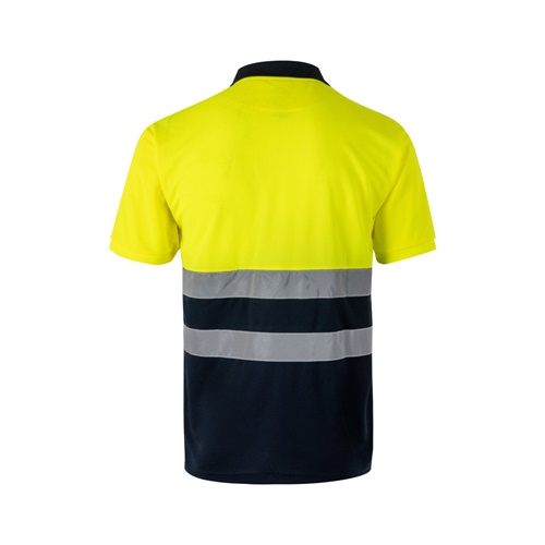 azul marino VL FORTUNA. Polo bird-eye (140g/m²) con manga corta, en poliéster (100%)