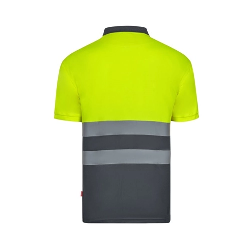 gray VL FORTUNA. Polo bird-eye (140g/m²) con manga corta, en poliéster (100%)