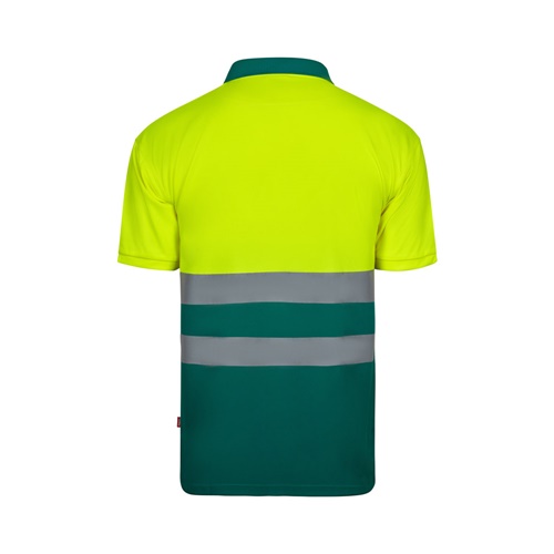 green VL FORTUNA. Polo bird-eye (140g/m²) con manga corta, en poliéster (100%)