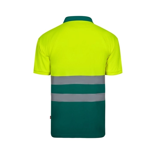 green VL FORTUNA. Polo bird-eye (140g/m²) con manga corta, en poliéster (100%)