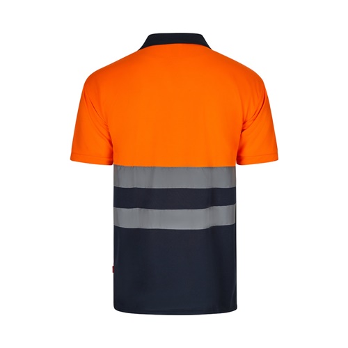 azul marino VL FORTUNA. Polo bird-eye (140g/m²) con manga corta, en poliéster (100%)