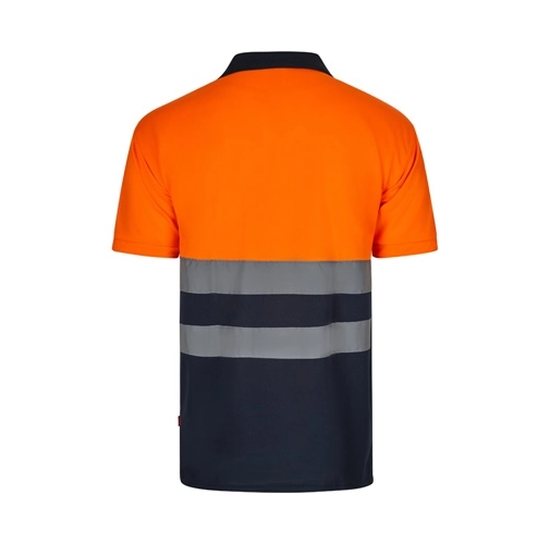 azul marino VL FORTUNA. Polo bird-eye (140g/m²) con manga corta, en poliéster (100%)