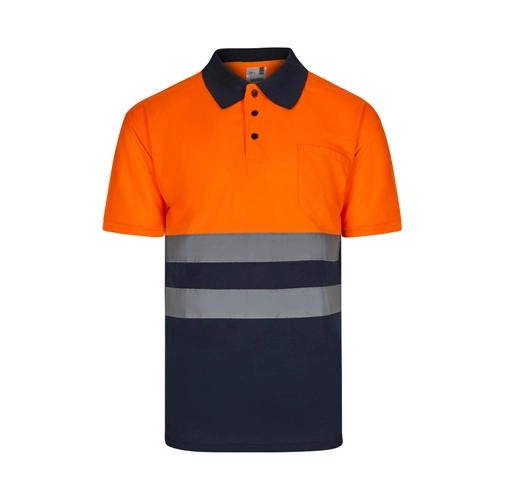 azul marino VL FORTUNA. Polo bird-eye (140g/m²) con manga corta, en poliéster (100%)