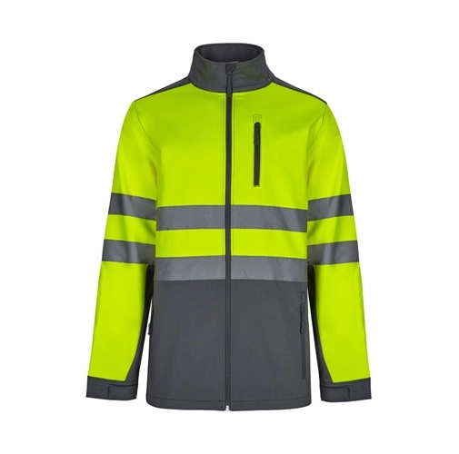 VL HESTIA LARGE. Chaqueta soft shell bicolor (280g/m²), con forro polar y membrana de TPU, en poliéster (96%) y elastano (4%)