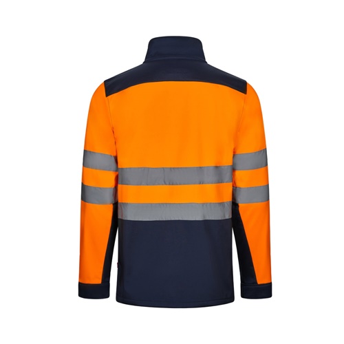 azul marino VL HESTIA LARGE. Chaqueta soft shell bicolor (280g/m²), con forro polar y membrana de TPU, en poliéster (96%) y elastano (4%)