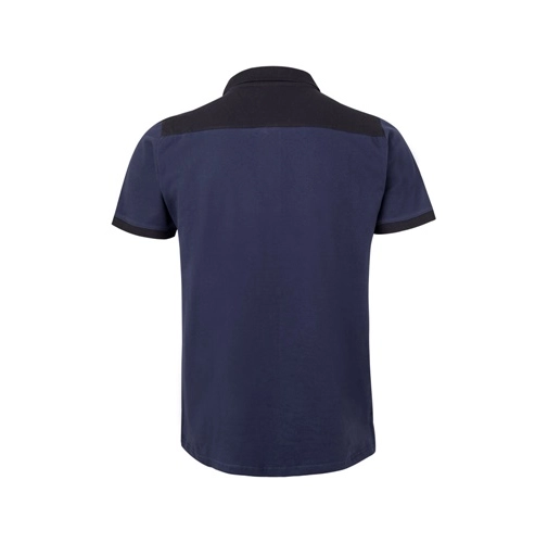 VL VELES. Polo de piqué elástico bicolor (200g/m²) con manga corta, en poliéster (96%) y elastano (4%)