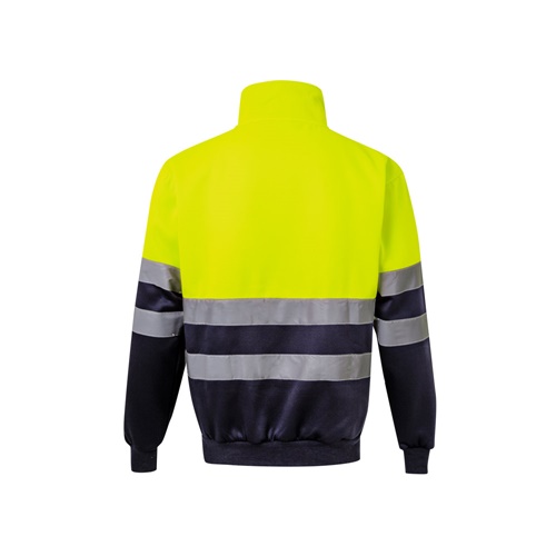 azul marino VL THOR LARGE. Sudadera bicolor (300g/m²) en tejido polar de poliéster (100%)