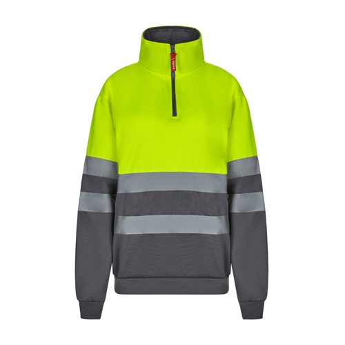 gray VL THOR LARGE. Sudadera bicolor (300g/m²) en tejido polar de poliéster (100%)
