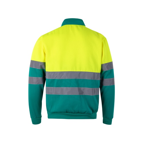 green VL THOR LARGE. Sudadera bicolor (300g/m²) en tejido polar de poliéster (100%)