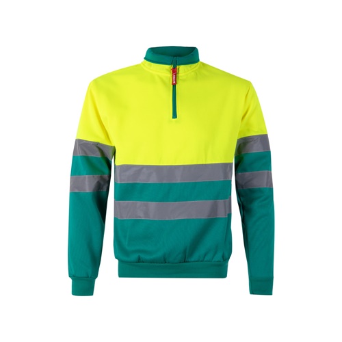green VL THOR LARGE. Sudadera bicolor (300g/m²) en tejido polar de poliéster (100%)
