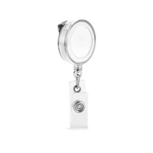 white YEATS. Porta credencial extensible con clip metálico